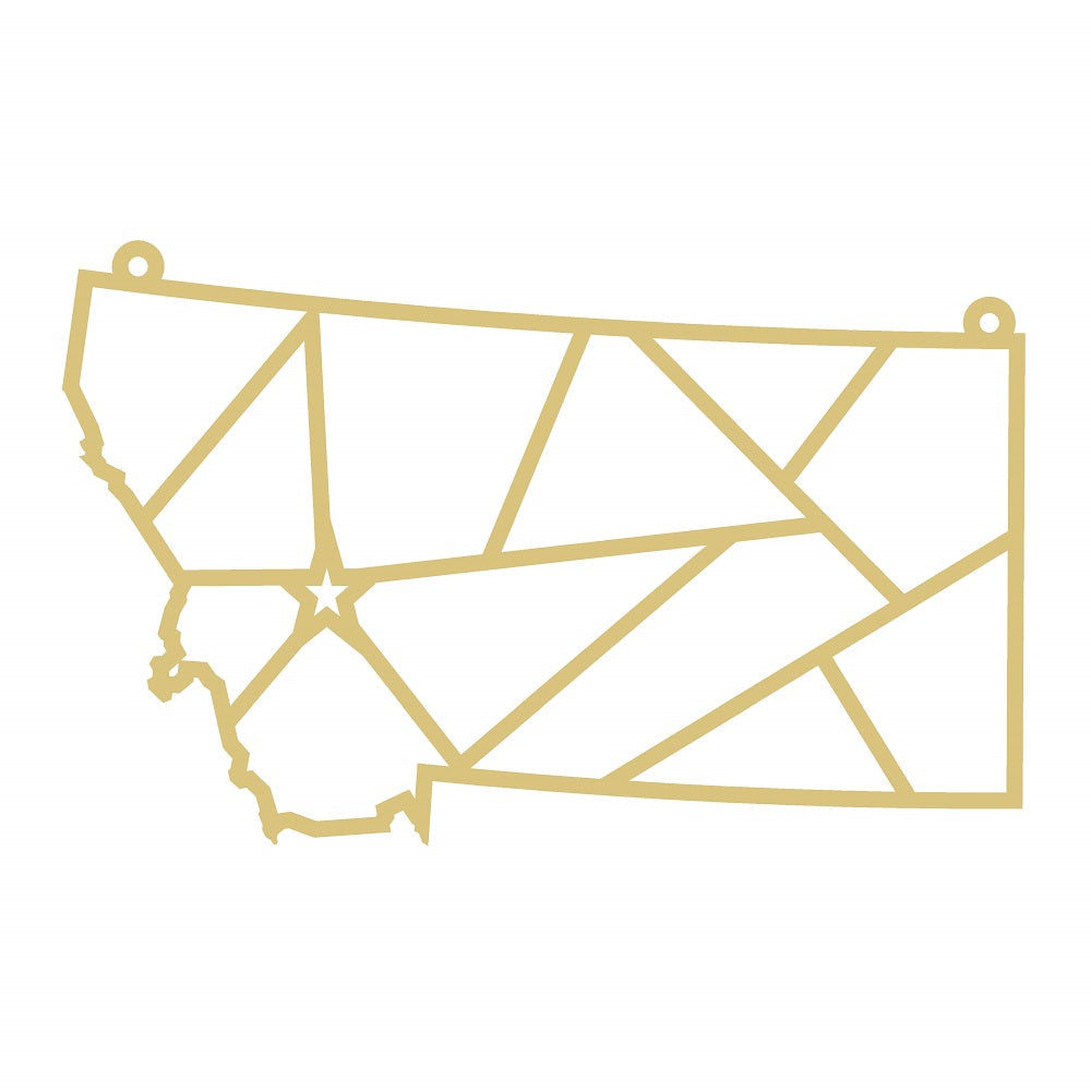 Faux Stained Glass Laser Cut MDF Cutout Montana State Map Mosaic - Unfinished For DIY