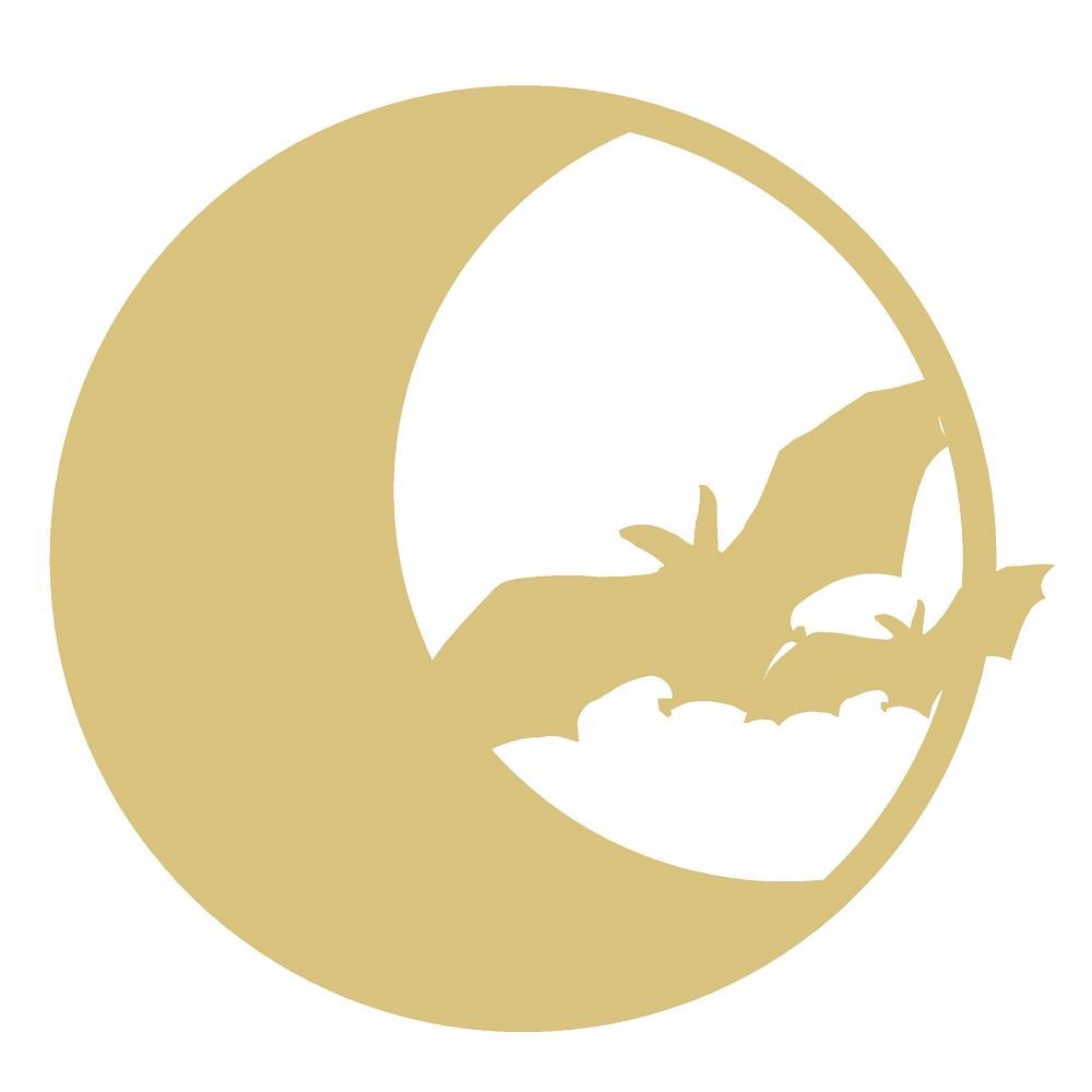 Basic Shape Round MDF Cutout Moon And Bats Silhouette - Unfinished For DIY