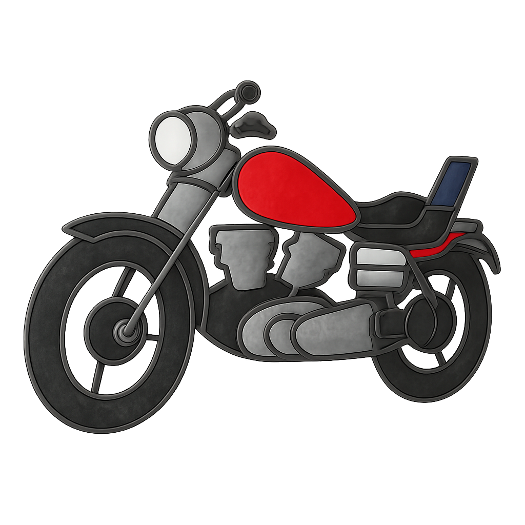 Faux Stained Glass Laser Cut MDF Cutout Silhouette Motorcycle - Unfinished For DIY