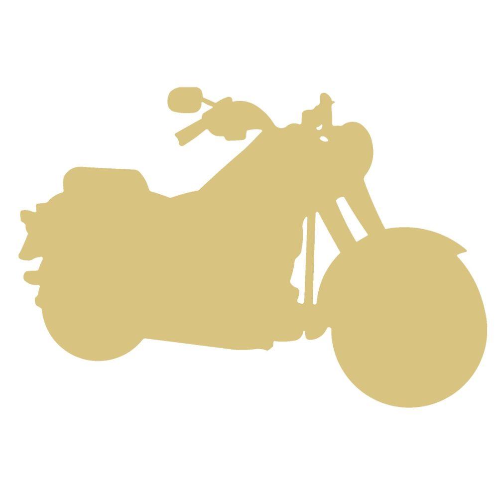 Basic Shape Motorcycle MDF Cutout Silhouette Style 2 - Unfinished For DIY
