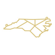 Faux Stained Glass Laser Cut North Carolina State MDF Cutout Geometric Line Pattern - Unfinished For DIY