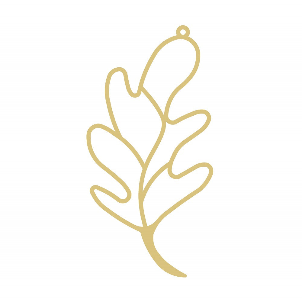 Faux Stained Glass Laser Cut MDF Cutout Oak Leaf Silhouette - Unfinished For DIY