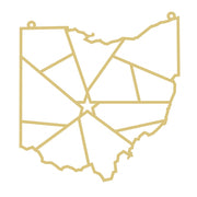 Faux Stained Glass Laser Cut Ohio State Silhouette MDF Cutout - Unfinished For DIY