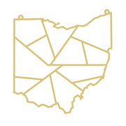 Faux Stained Glass Laser Cut MDF Cutout Ohio State Outline Geometric Pattern - Unfinished For DIY