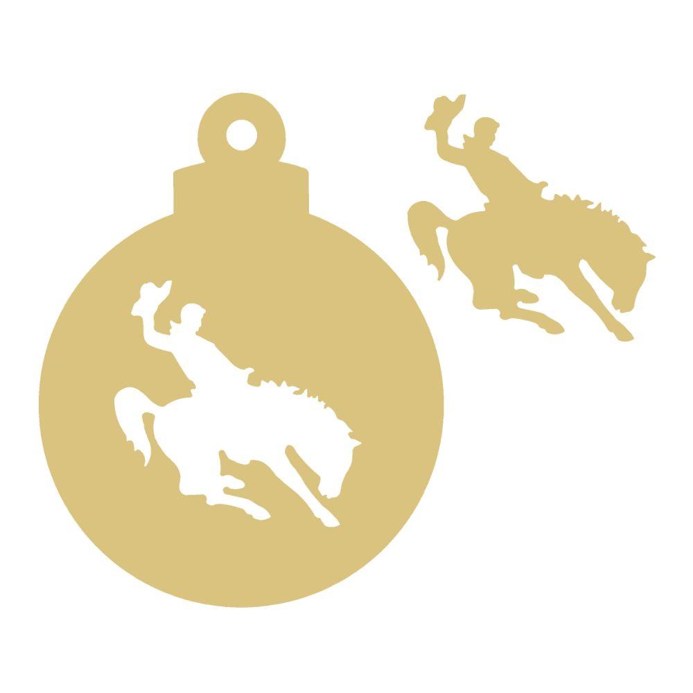 Basic Shape Ornament MDF Cutout Bucking Horse Ornament Silhouette - Unfinished For DIY