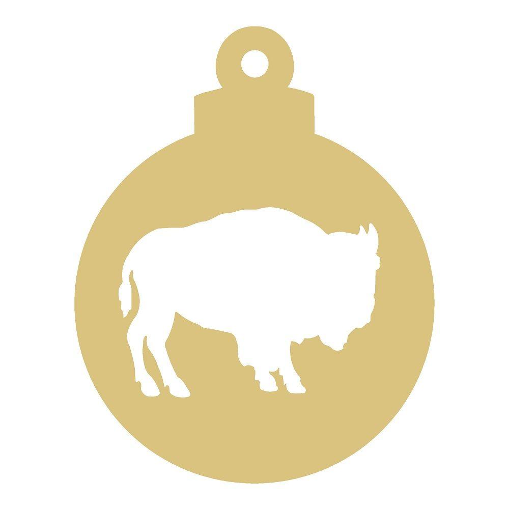 Basic Shape Ornament MDF Cutout Buffalo Silhouette - Unfinished For DIY