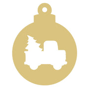 Basic Shape Ornament MDF Cutout Truck With Christmas Tree - Unfinished For DIY