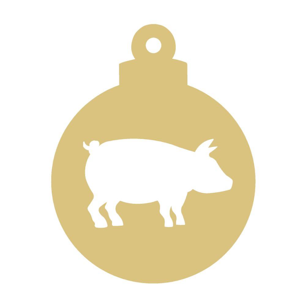 Basic Shape Ornament MDF Cutout Pig Silhouette - Unfinished For DIY