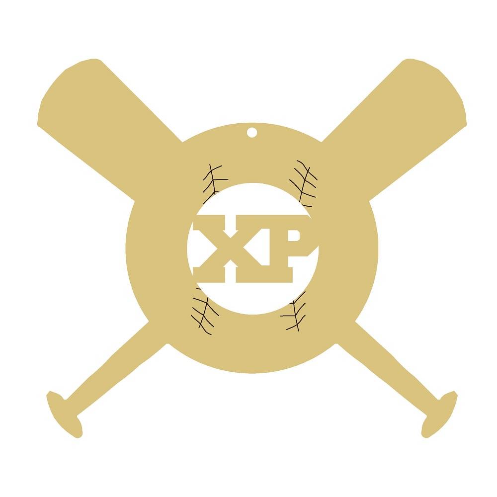 Basic Shape Crossbones MDF Cutout XP Monogram In Circle - Unfinished For DIY