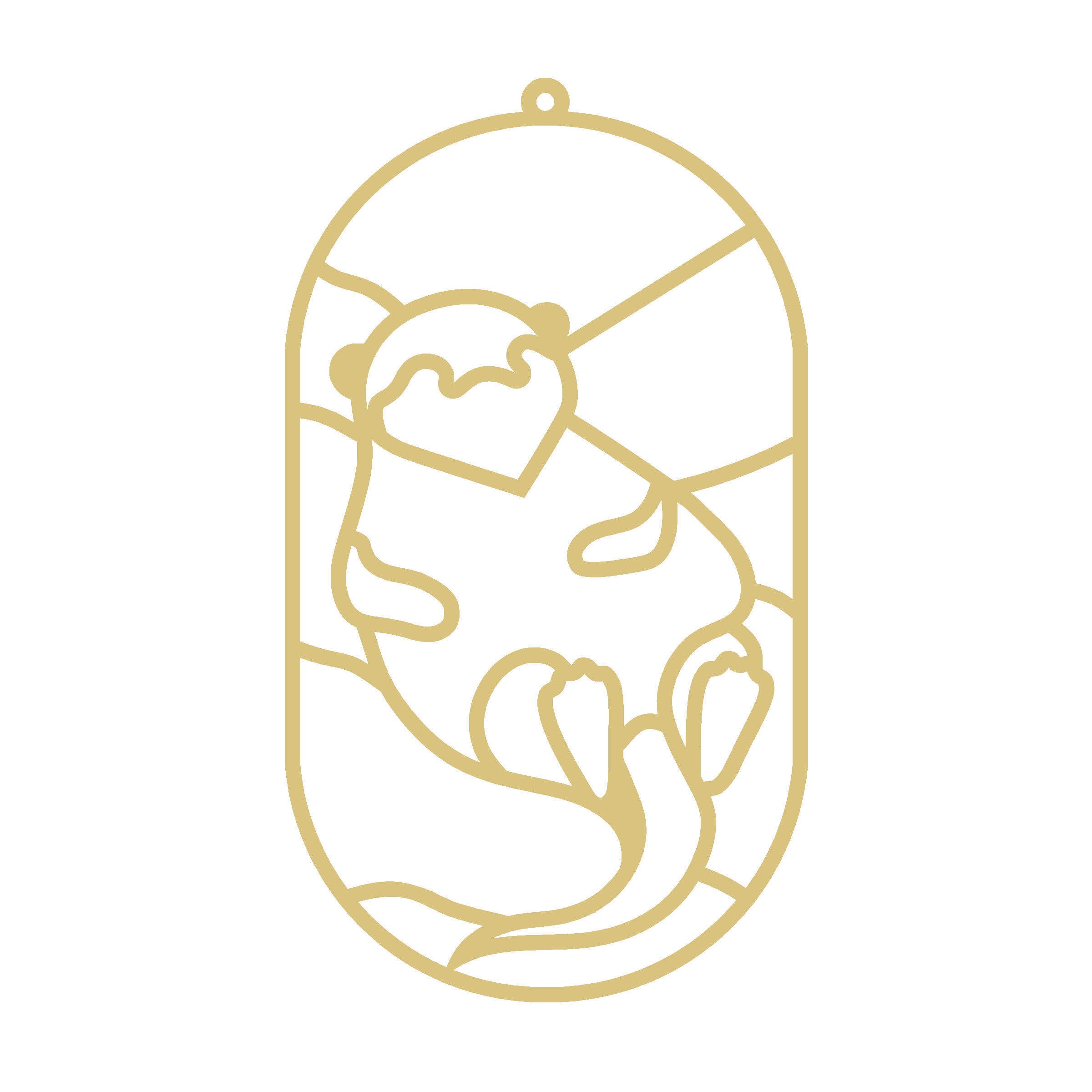 Otter Faux Stained Glass Frame | MDF Cutout | Cozy DIY Paintable Craft | Resin & Crushed Glass Blank