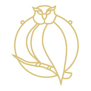 Faux Stained Glass Laser Cut MDF Cutout Owl In Circle - Unfinished For DIY
