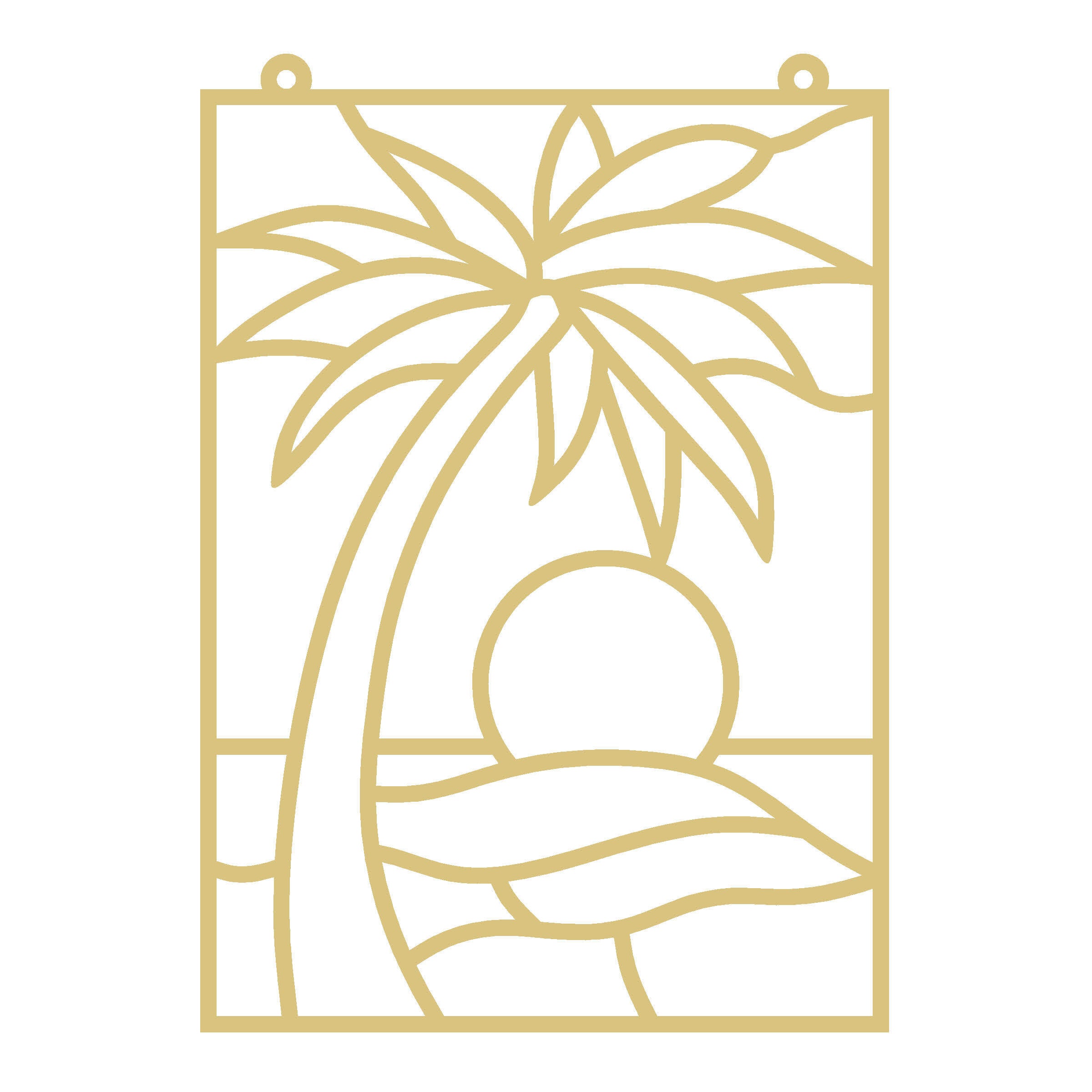 Faux Stained Glass Laser MDF Palm Tree - Unfinished for DIY