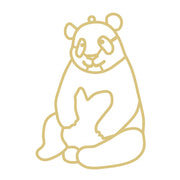 Faux Stained Glass Laser Cut MDF Cutout Panda Sitting With Heart - Unfinished For DIY