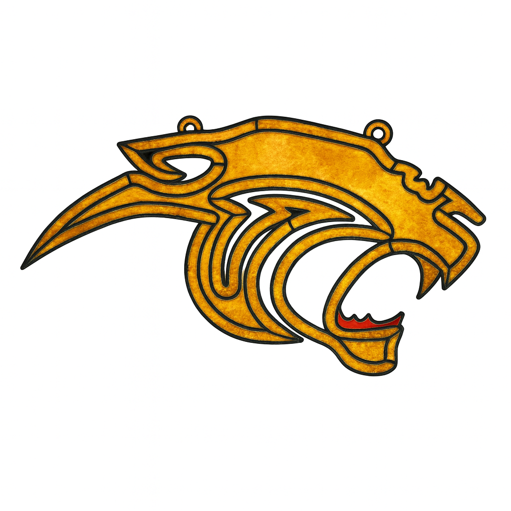 Panther Laser-Cut Faux Stained-Glass Frame Unfinished MDF Wood– Open Frame Craft Blank for Resin, Crushed Glass & Mixed Media Art | Made in the USA by Diverse Woodworking