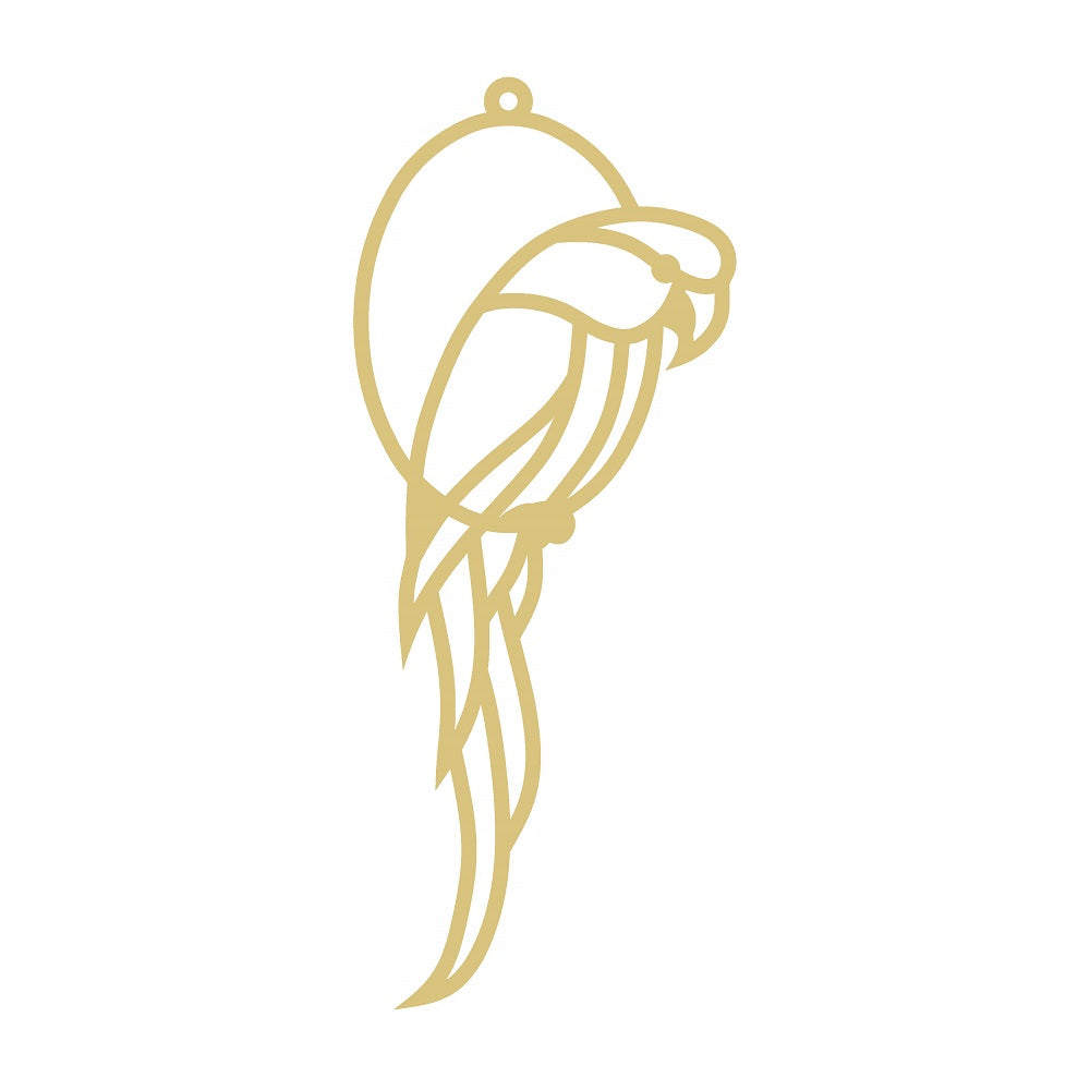 Laser Cut Parrot Unfinished Wood Cutout Style 2 Art 1