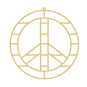 Faux Stained Glass Laser Cut MDF Cutout Peace Sign In Circular Frame - Unfinished For DIY