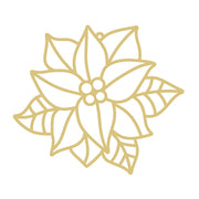 Faux Stained Glass Laser Cut MDF Cutout Poinsettia Floral Design - Unfinished For DIY