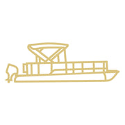 Faux Stained Glass Pontoon Boat MDF Cutout Pontoon Boat Silhouette - Unfinished For DIY