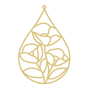 Faux Stained Glass Laser Cut Teardrop MDF Cutout Poppy - Unfinished For DIY