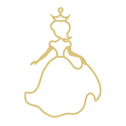 Faux Stained Glass Laser Cut MDF Cutout Princess Crown & Gown Silhouette - Unfinished For DIY
