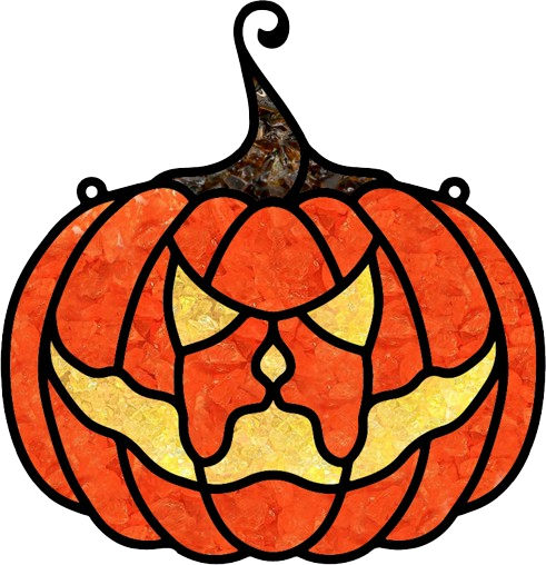Faux Stained Glass Laser Cut MDF Cutout Pumpkin Intricate Line-Art Pattern - Unfinished For DIY