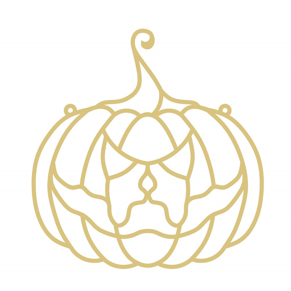 Faux Stained Glass Laser Cut MDF Cutout Pumpkin Intricate Line-Art Pattern - Unfinished For DIY