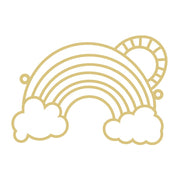 Faux Stained Glass Laser Cut MDF Cutout Rainbow With Clouds - Unfinished For DIY