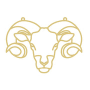 Faux Stained Glass Laser Cut MDF Cutout Ram Silhouette - Unfinished For DIY