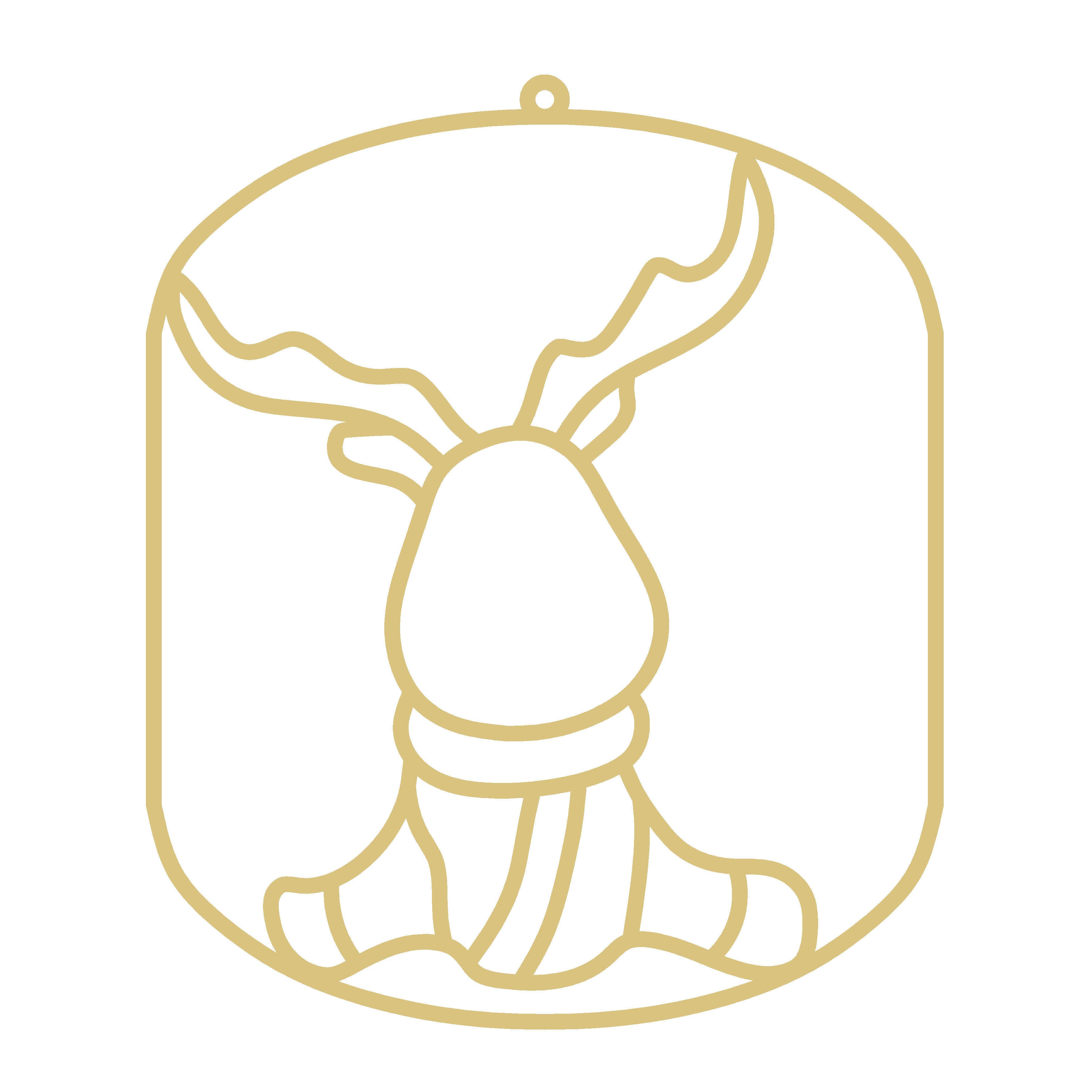 Reindeer Laser-Cut Faux Stained-Glass Frame Unfinished MDF Wood– Open Frame Craft Blank for Resin, Crushed Glass & Mixed Media Art | Made in the USA by Diverse Woodworking