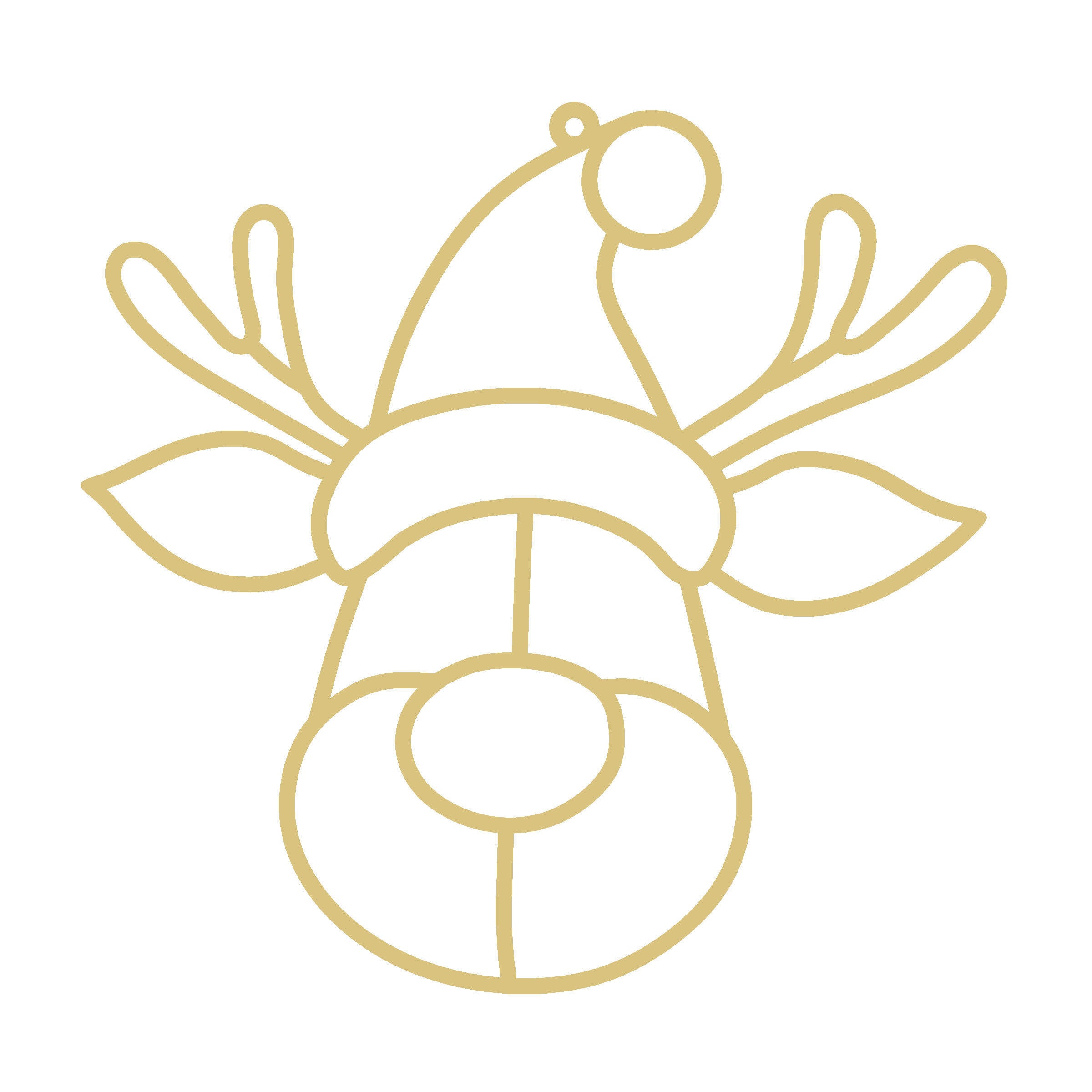 Faux Stained Glass Raindeer Head Cutout With A Santa Cap - Unfinished For DIY