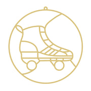 Faux Stained Glass Laser Cut Ornament MDF Cutout Roller Skate - Unfinished For DIY