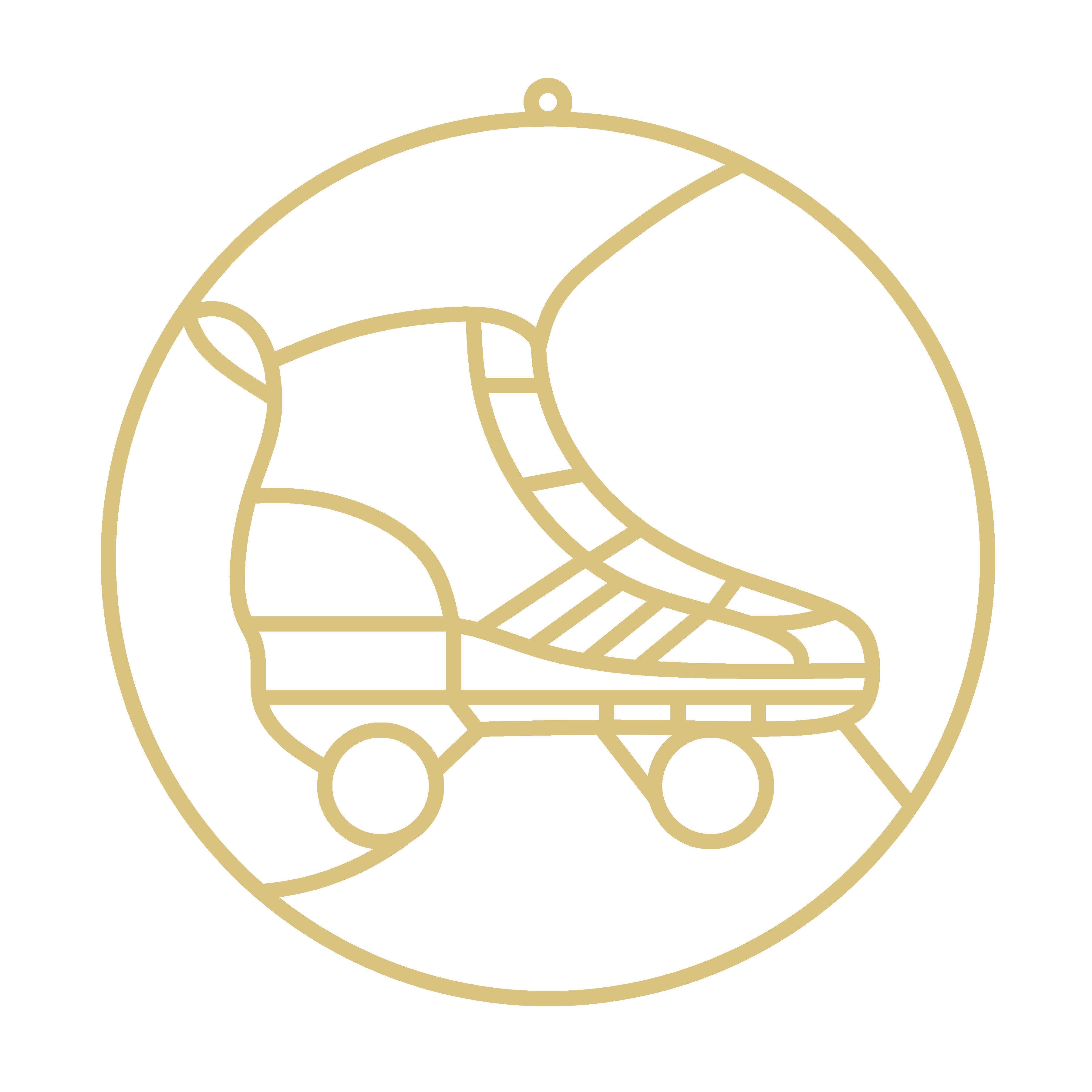 Faux Stained Glass Laser Cut Ornament MDF Cutout Roller Skate - Unfinished For DIY