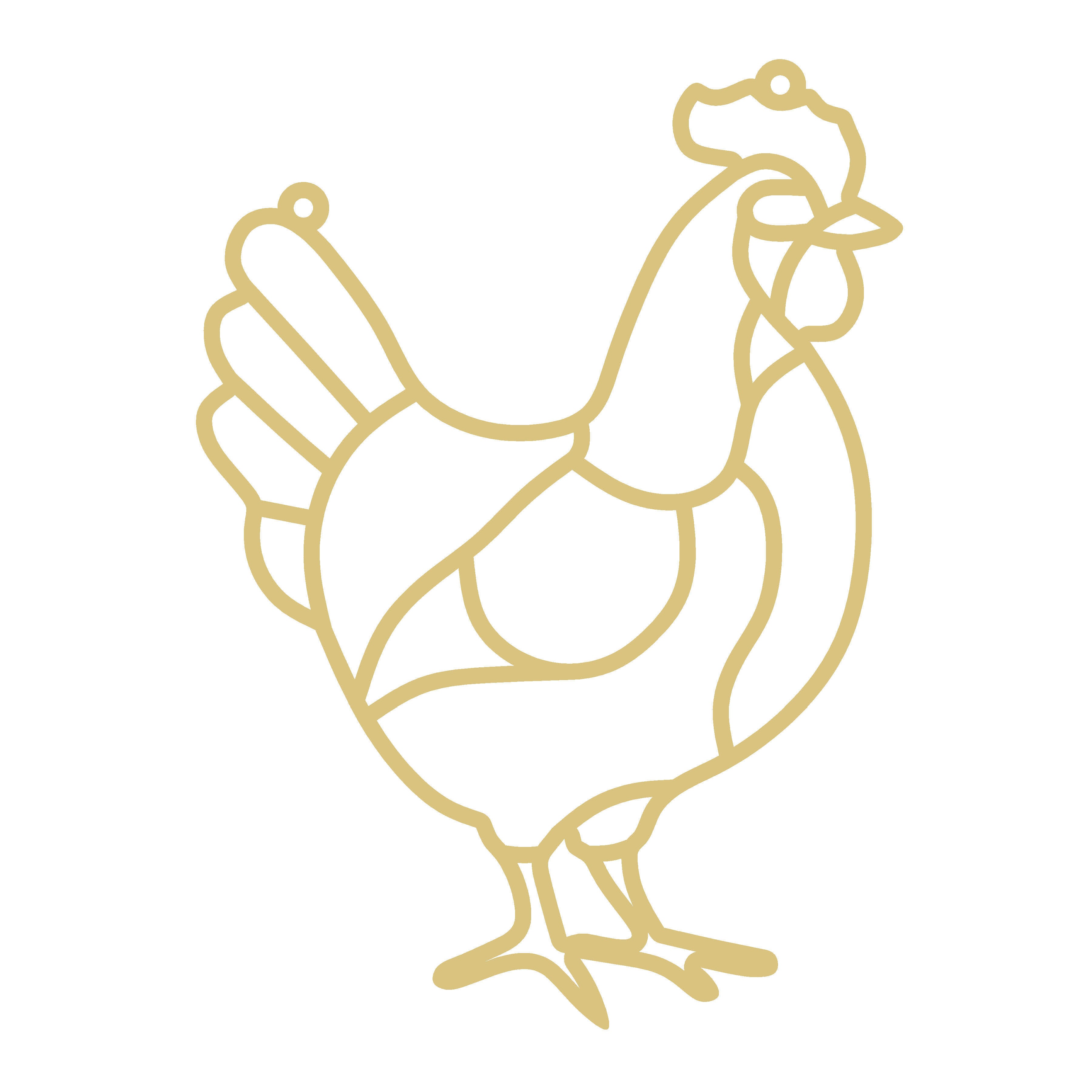 Faux Stained Glass Laser Cut Rooster MDF Cutout Rooster Silhouette - Unfinished For DIY