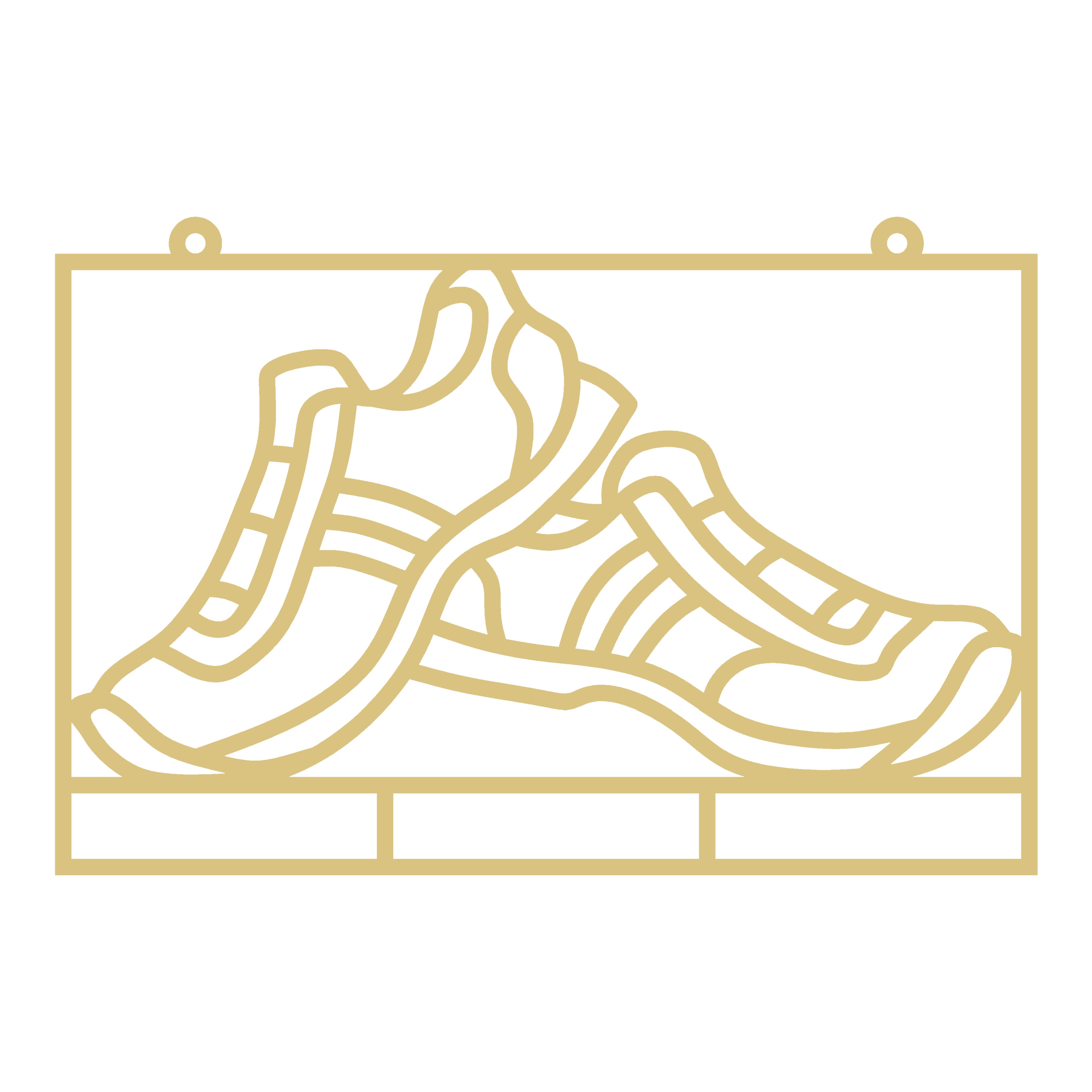 Faux Stained Glass Laser Cut MDF Cutout Running Shoes Silhouette - Unfinished For DIY