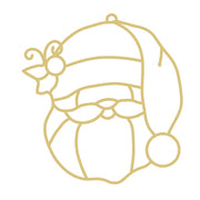Faux Stained Glass Laser Cut Round MDF Cutout Santa Silhouette - Unfinished For DIY