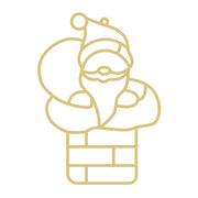 Faux Stained Glass Laser Cut MDF Cutout Silhouette Santa In Chimney - Unfinished For DIY