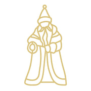 Faux Stained Glass Santa MDF Cutout Santa Silhouette With Cane - Unfinished For DIY