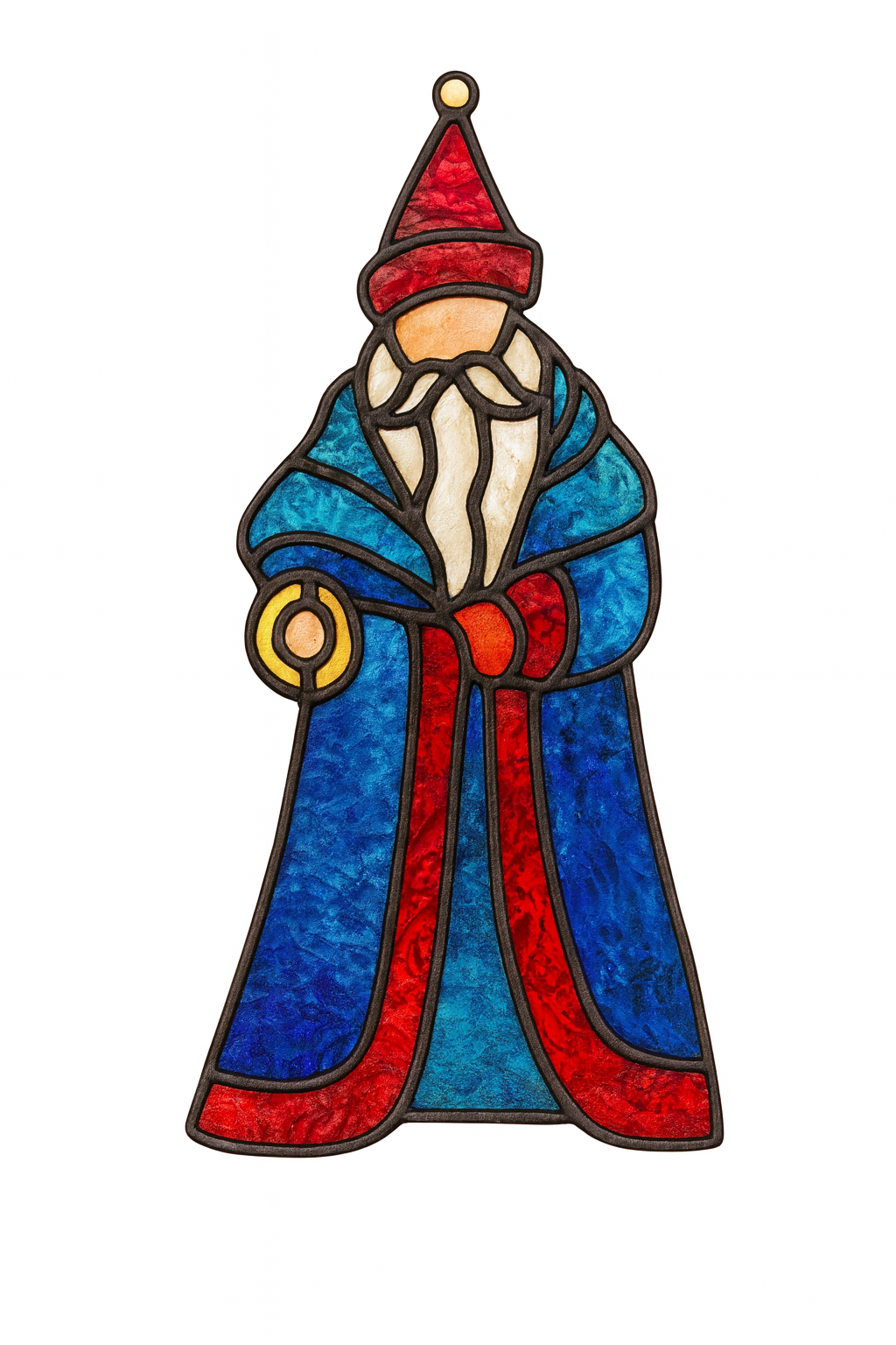 Santa Laser-Cut Faux Stained-Glass Frame Unfinished MDF Wood– Open Frame Craft Blank for Resin, Crushed Glass & Mixed Media Art | Made in the USA by Diverse Woodworking