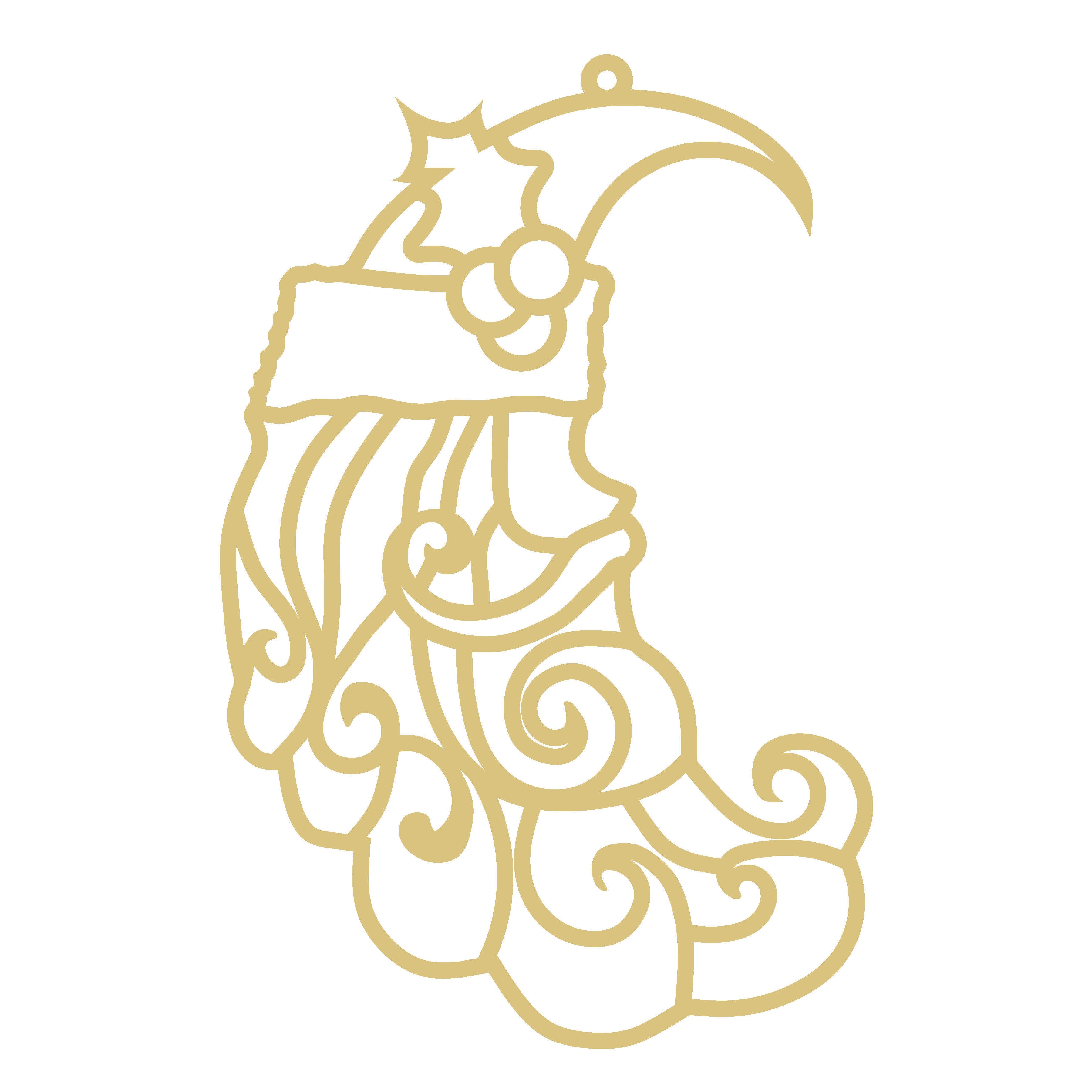 Santa Head Laser-Cut Faux Stained-Glass Frame Unfinished MDF Wood– Open Frame Craft Blank for Resin, Crushed Glass & Mixed Media Art | Made in the USA by Diverse Woodworking