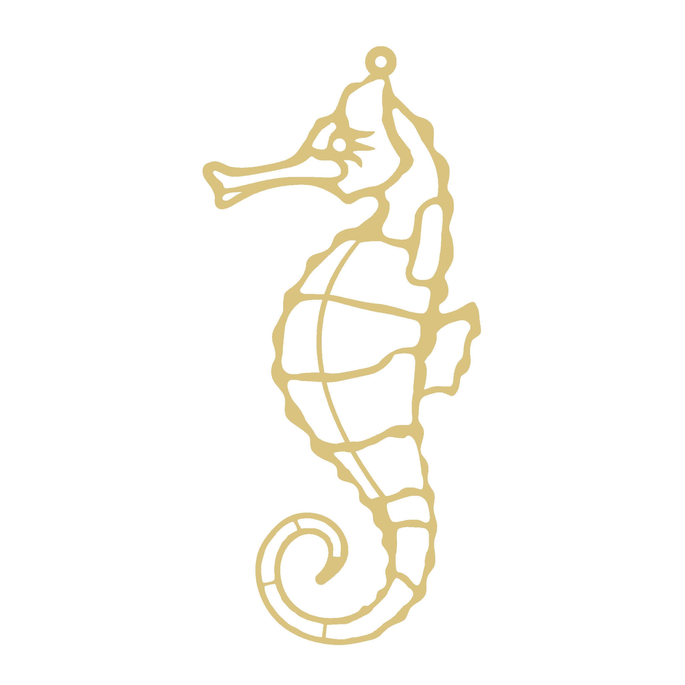 Faux Stained Glass Laser Cut MDF Cutout Seahorse Silhouette - Unfinished For DIY