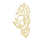 Faux Stained Glass Laser Cut MDF Cutout Seahorse Mosaic - Unfinished For DIY