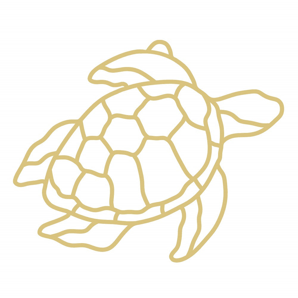 Faux Stained Glass Laser Cut Sea Turtle MDF Cutout Mosaic Shell Pattern - Unfinished For DIY