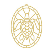 Faux Stained Glass Laser Cut Oval MDF Cutout Sea Turtle Mosaic - Unfinished For DIY