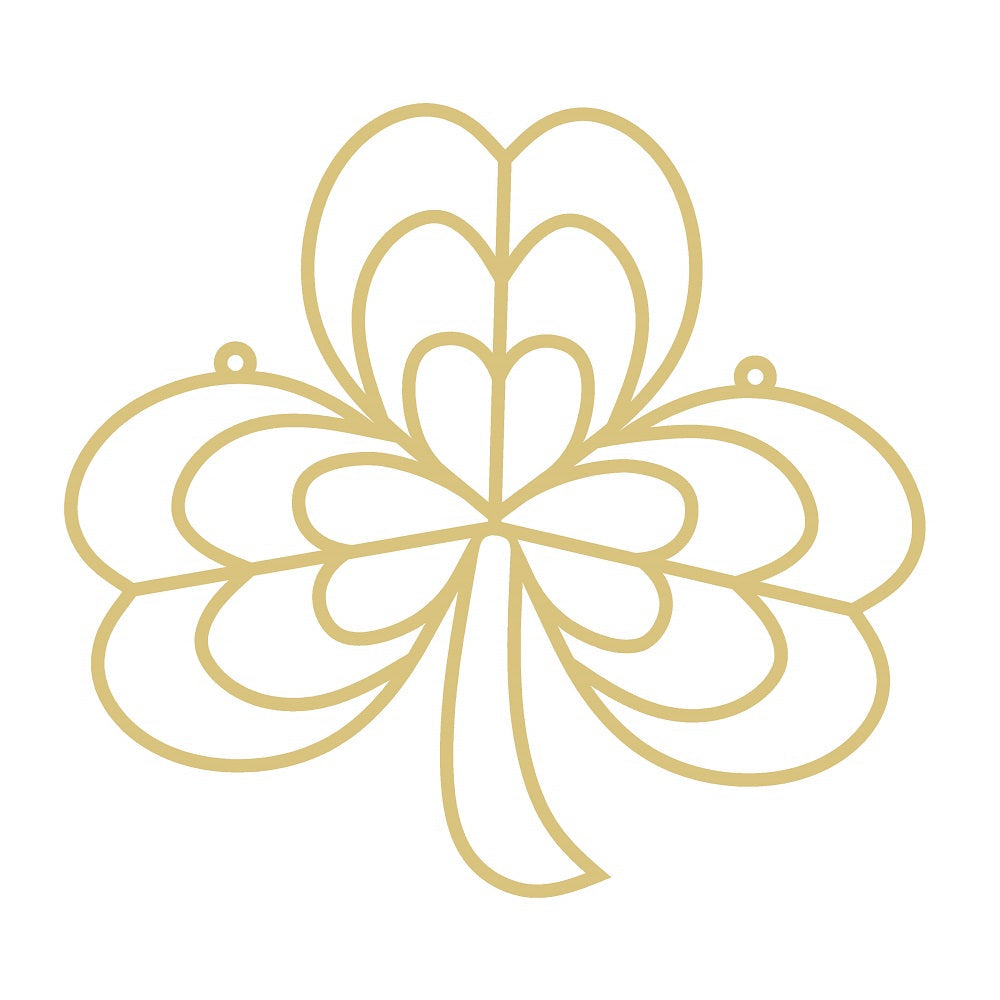 Faux Stained Glass Laser Cut MDF Cutout Shamrock Heart-Shaped Filigree - Unfinished For DIY
