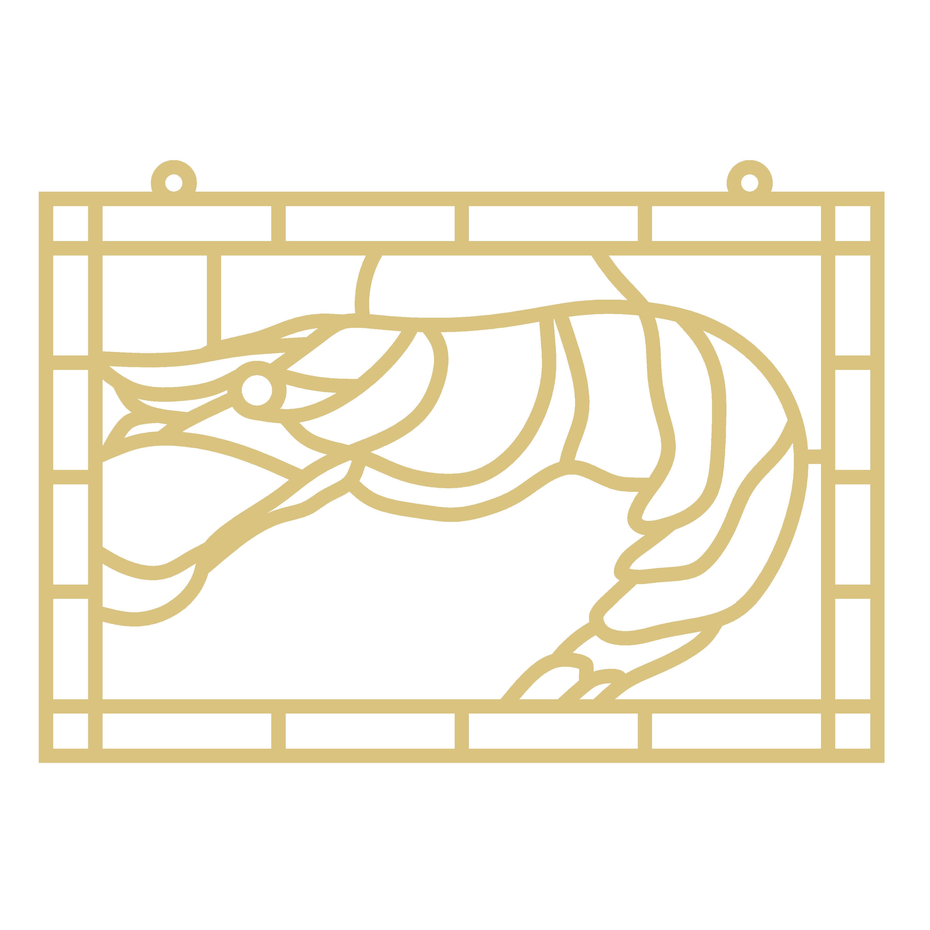 Faux Stained Glass Laser Cut Rectangle MDF Cutout Shrimp Silhouette - Unfinished For DIY