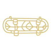 Faux Stained Glass Skateboard   MDF Cutout Frame - Unfinished For DIY