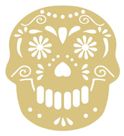 Basic Shape Skull MDF Cutout Floral Sugar Skull Motif - Unfinished For DIY