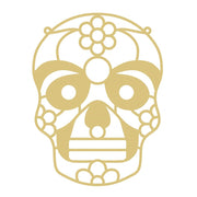 Faux Stained Glass Laser Cut MDF Cutout Skull Floral Sugar Skull Pattern - Unfinished For DIY