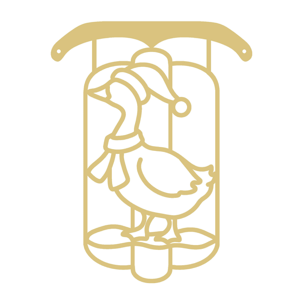 Christmas Goose l Faux Stained Glass Frame | MDF Cutout | Cozy DIY Paintable Craft | Resin & Crushed Glass Blank