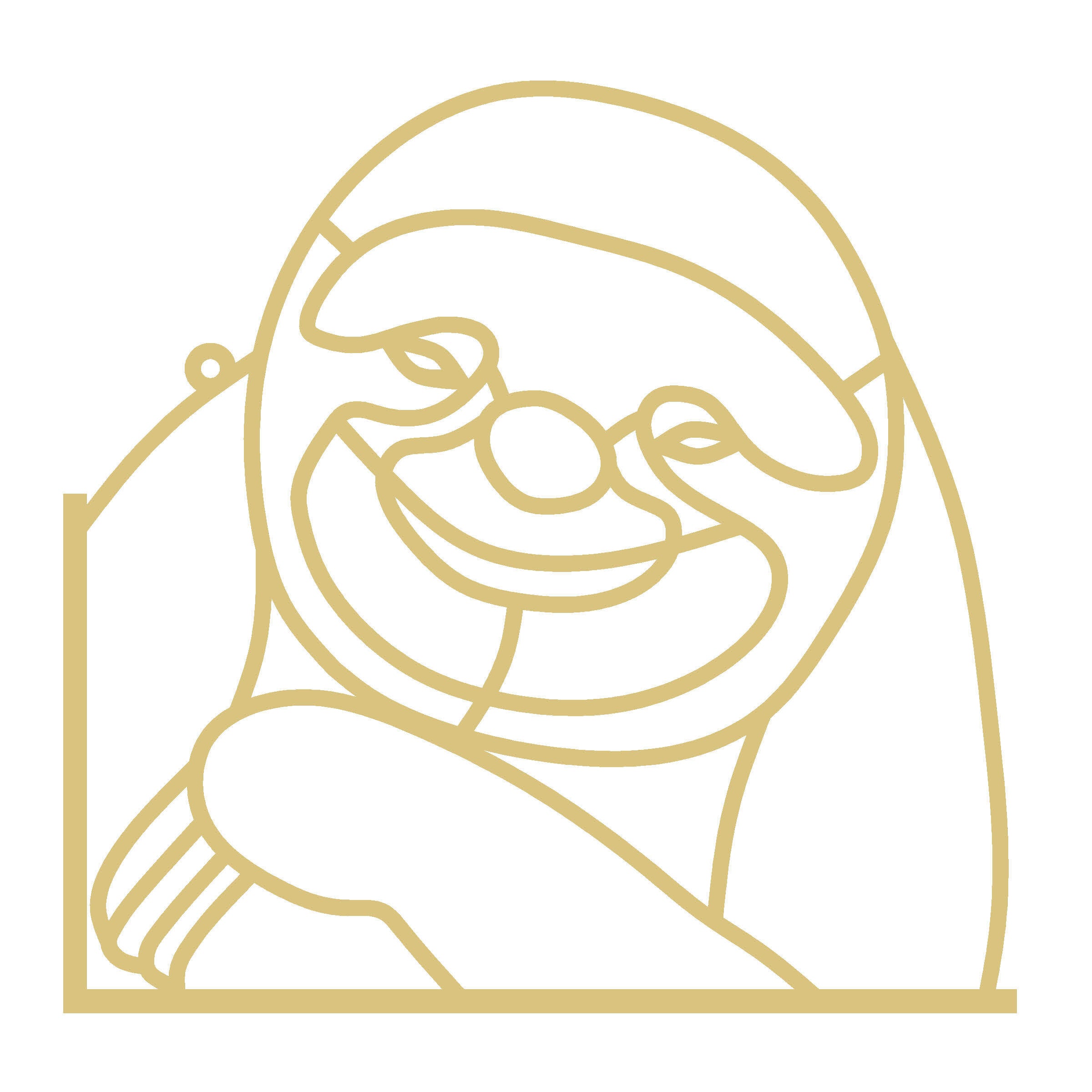 Faux Stained Glass Sloth MDF Cutout Frame - Unfinished For DIY